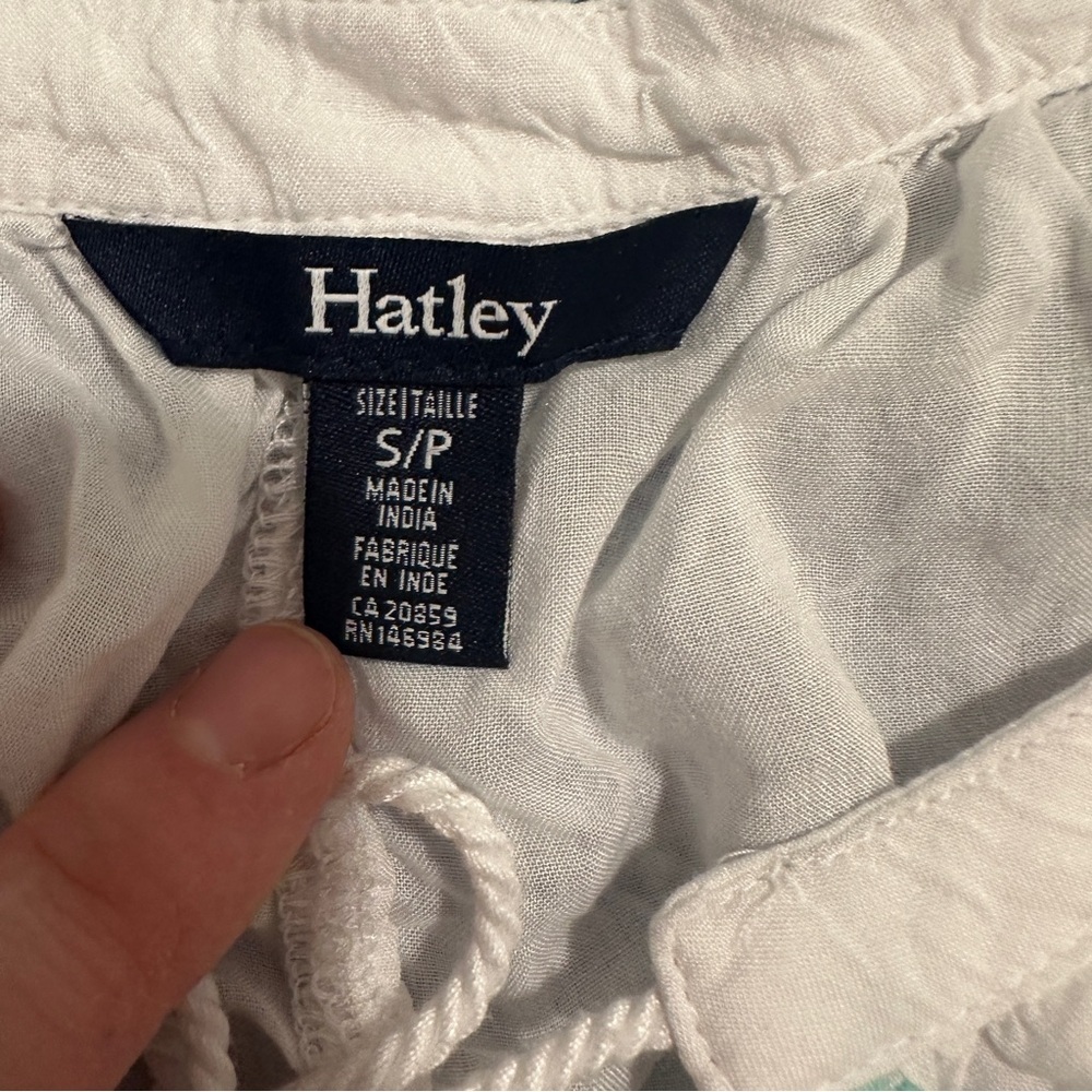 Hatley Embroidered White Long Sleeve Modal Tunic Size Small - Picture 14 of 15